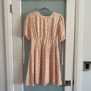 Lost + Wander Peach Floral Mini Dress